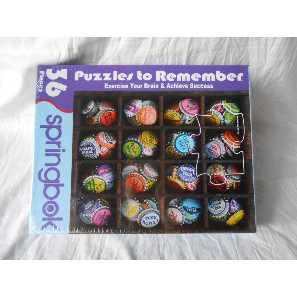 NEW Pop Bottle Caps 36 piece extra large jigsaw‎ puzzle Alzheimer's Springbok!